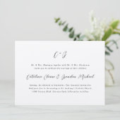 New Elegance Calligraphy Monogram Names Wedding Einladung (Stehend Vorderseite)