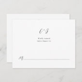 New Elegance Calligraphy Monogram RSVP Karte (Vorne/Hinten)