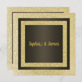 New Elegant Sparkle Hochzeit Einladung Gold Schwar (Vorne/Hinten)