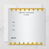 New Elegante White Gold Einladung (Rückseite)