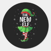New Elf Christmas Girls Kids Women Elf Squad Xmas Runder Aufkleber (Vorderseite)