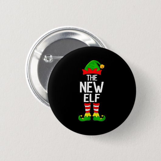 New Elf Xmas Matching Family Elf Squad Christmas Button (Vorne & Hinten)