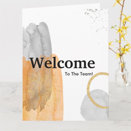 New Employee Welcome Watercolor Card Karte (Gelbe Blume)