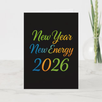 New Energy Fresh Start 2026 Colorful Motivation Feiertagskarte