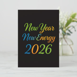 New Energy Fresh Start 2026 Colorful Motivation Feiertagskarte