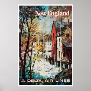 New England Art Jack Laycox Reiseposter Vintage Poster