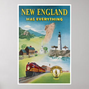 New England Art Vintage-Druck Reiseplakat Poster