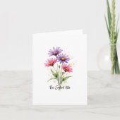 New England Aster Floral Blank Note Card (Vorderseite)