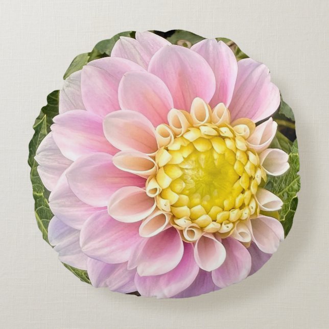 New England Blume Rundes Kissen (Vorderseite)