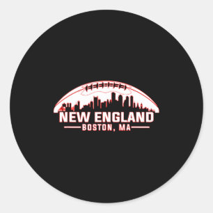 New England Boston City Skyline Runder Aufkleber