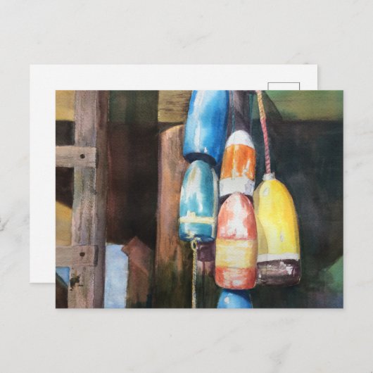 New England Buoy Coastal Postcard Einladungspostkarte (Vorne/Hinten)