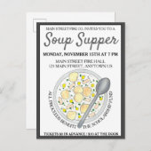 New England Clam Chowder Bowl Soup Cookoff Supper Einladungspostkarte (Vorne/Hinten)