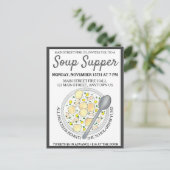 New England Clam Chowder Bowl Soup Cookoff Supper Einladungspostkarte (Stehend Vorderseite)