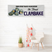 New England Clambake Clam Bake Beach Block Party Banner (Insitu)