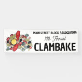 New England Clambake Lobster Boil Block Party Banner (Horizontal)