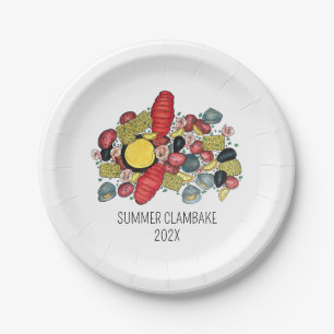 New England Clambake Lobster Boil Block Party Pappteller