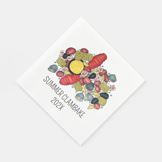 New England Clambake Lobster Boil Block Party Serviette (Ecke)