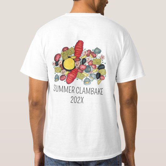 New England Clambake Lobster Boil Block Party T-Shirt (Rückseite)