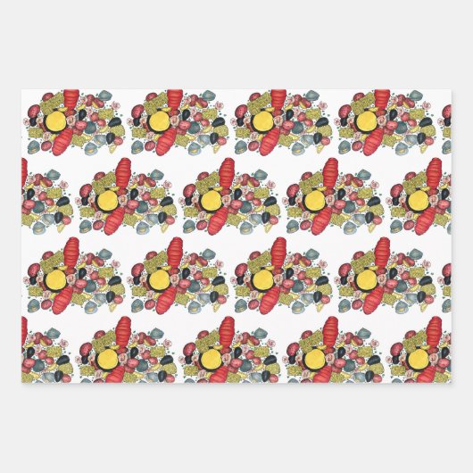 New England Clams Lobster Clambake Seafood Dinner Geschenkpapier Set (Vorderseite 3)