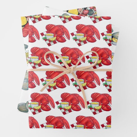 New England Clams Lobster Clambake Seafood Dinner Geschenkpapier Set (Beispiel)