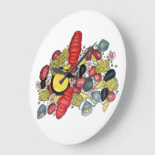 New England Clams Lobster Clambake Seafood Dinner Große Wanduhr (Winkel)