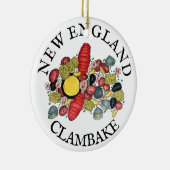 New England Clams Lobster Clambake Seafood Dinner Keramik Ornament (Rechts)