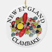 New England Clams Lobster Clambake Seafood Dinner Keramik Ornament (Hinten)