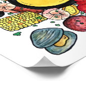 New England Clams Lobster Clambake Seafood Dinner Poster (Ecke)