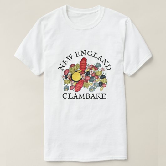 New England Clams Lobster Clambake Seafood Dinner T-Shirt (Design vorne)