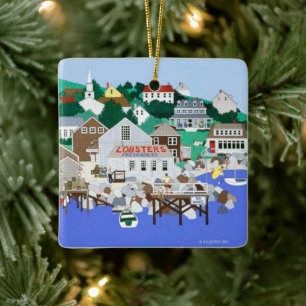 New England Coast Keramik Ornament