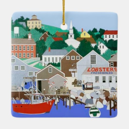 New England Coast Keramik Ornament (Rückseite)