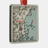 New England Coast Map Ornament Aus Metall (Rechts)
