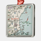 New England Coast Map Ornament Aus Metall (Links)