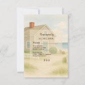 New England Coastal Charme Soft Blue Wedding RSVP Karte (Vorderseite)