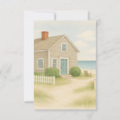 New England Coastal Charme Soft Blue Wedding RSVP Karte (Rückseite)