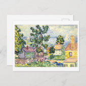 New England Coastal Village Malerei Postkarte (Vorne/Hinten)