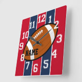 New England Colors Football Wall Clock Quadratische Wanduhr (Winkel)