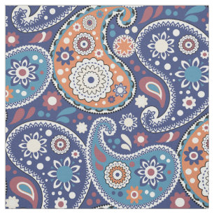 New England Farm Bandana Paisley Print Blue Stoff