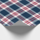 New England Football Kariert Wrapping Paper Geschenkpapier (Ecke)