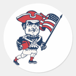 New England Football Maskottchen Runder Aufkleber