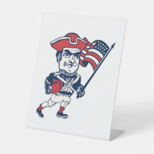 New England Football Maskottchen Sockelschild