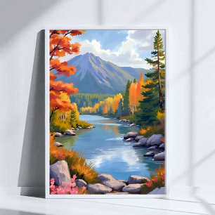 New-England-Herbstlaub-Landschaftsmalerei Poster