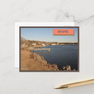 New England Houses Ocean Kittery Maine Nature Postkarte