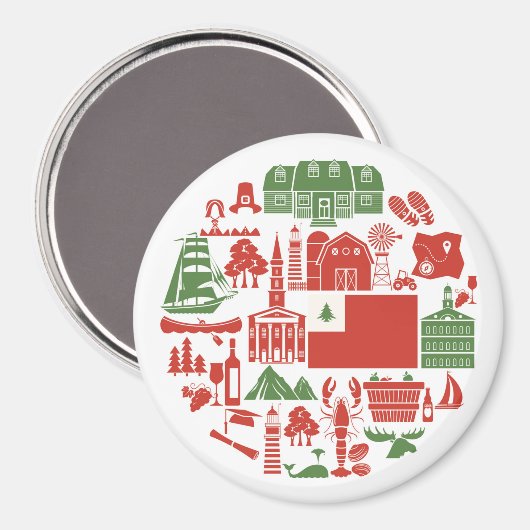 New England Icons Magnet (Vorderseite/Rückseite)