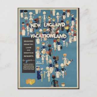 New England ist Vacationland Vintage-Reisepostkart Postkarte