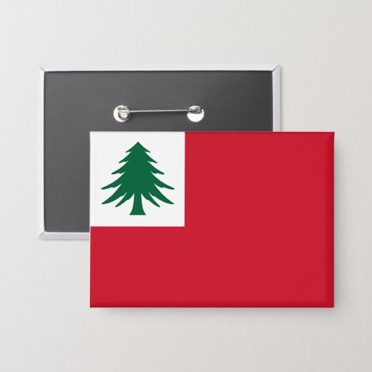 New-England-Kiefer-Flagge Button (Vorderseite/Rückseite)