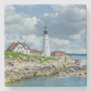 New England Leuchtturm Küstenlandschaft Steinuntersetzer