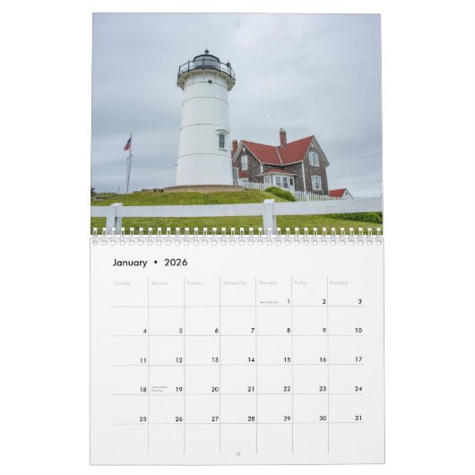 New England Lighthouse Calendar Kalender (Jan 2026)