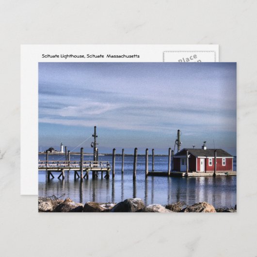 New England Lighthouse Postcard Scituate Postkarte (Vorne/Hinten)