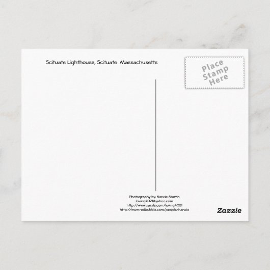 New England Lighthouse Postcard Scituate Postkarte (Rückseite)